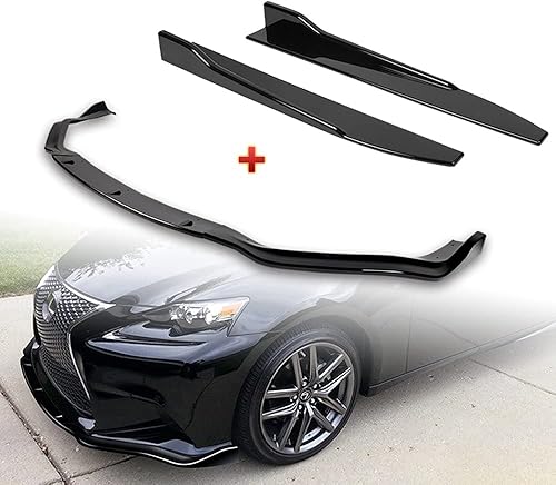 Q1-TECH, 5 piezas de parachoques delantero + falda lateral basculante Winglet Canard difusor ala compatible con 2014 2015 2016 Lexus IS serie