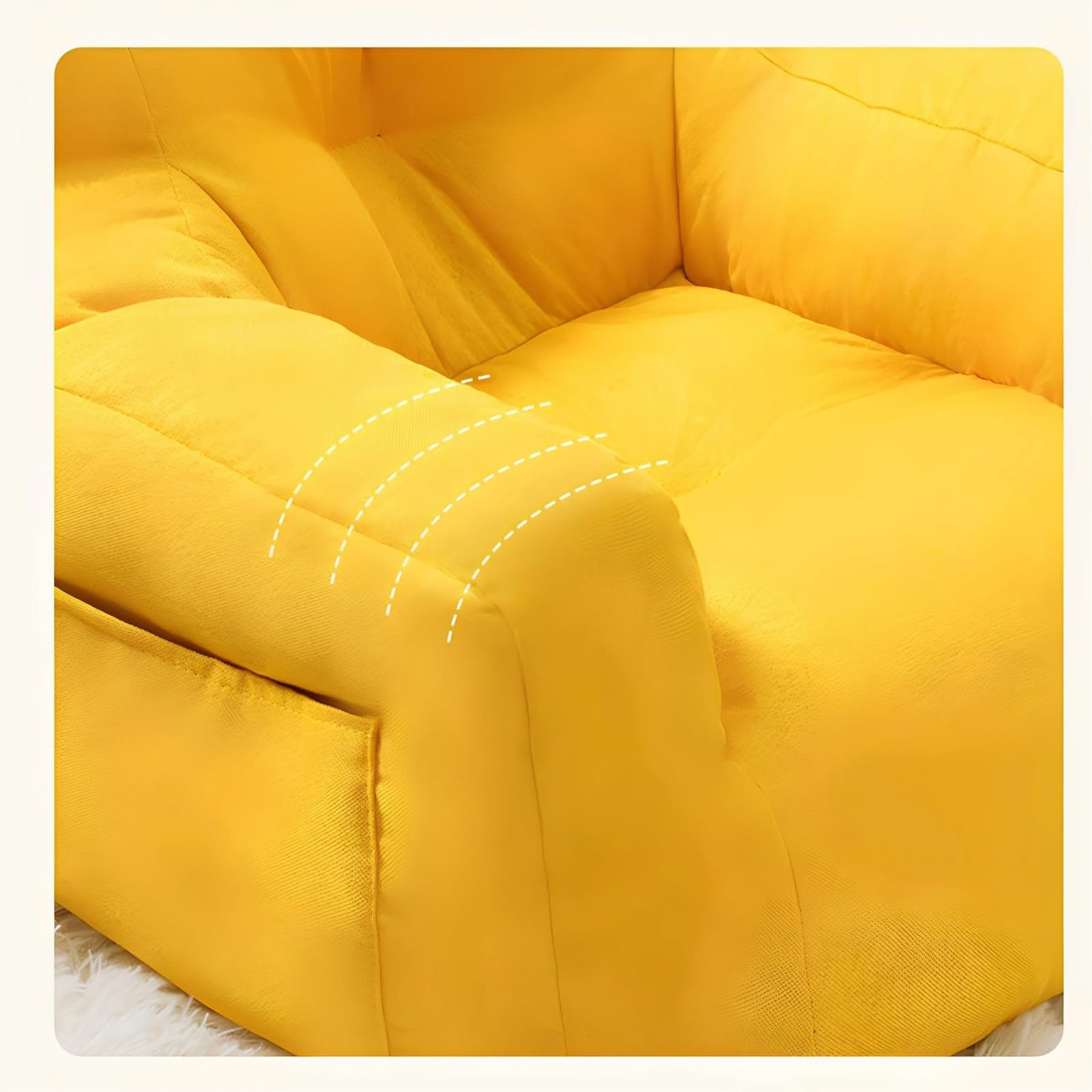 Sitzsack-Stuhl Lazy Sofa Sitzsack Stuhl Kleines Lesen Rückenlehne Schlafzimmer(Weiß)