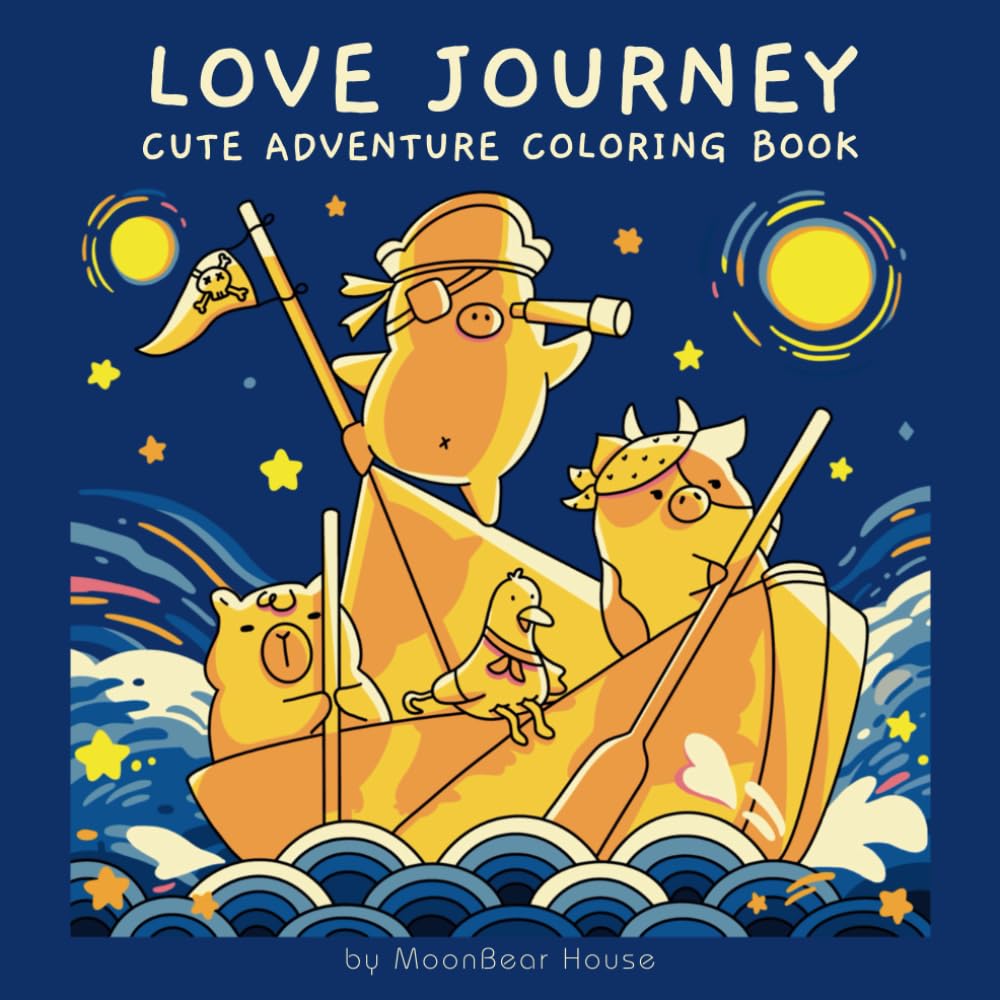Love Journey: Cute Adventure Coloring Book Featuring Adorable Animal Characters, Heartwarming Stories, and Whimsical Scenes for Relaxation and Creativity