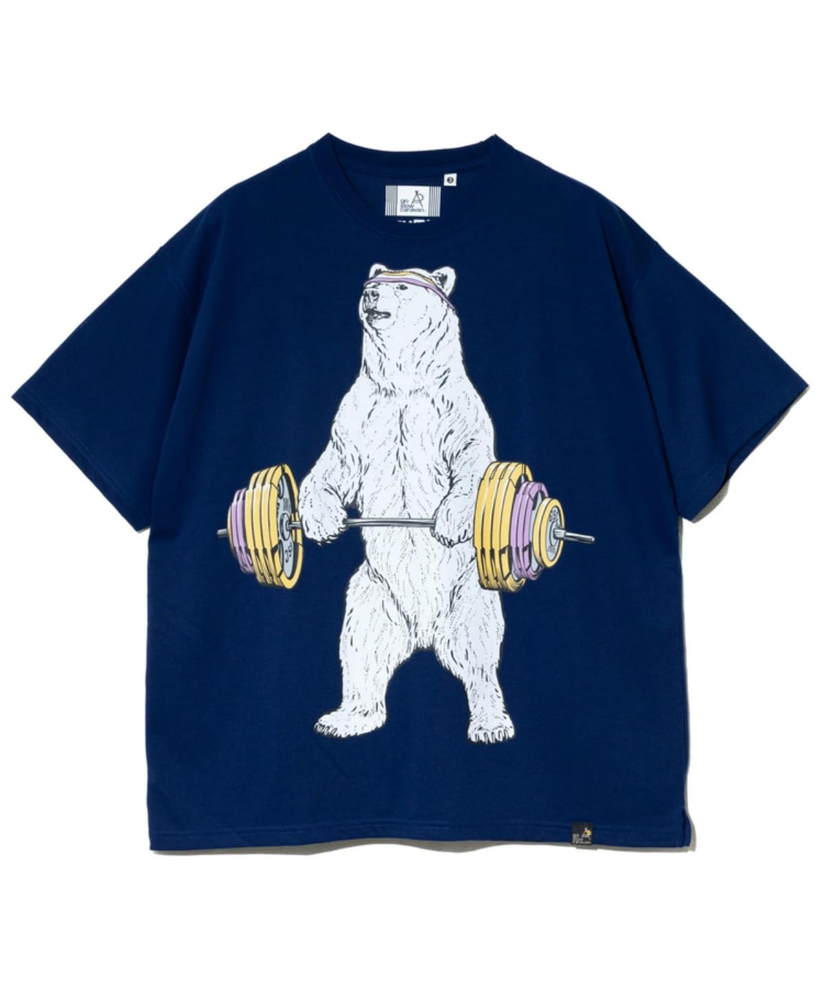 [go slow caravan] [ゴースローキャラバン] Tシャツ 半袖 メンズ Drymix バーベルクマ BIG TEE 345601 NAVY L(4)