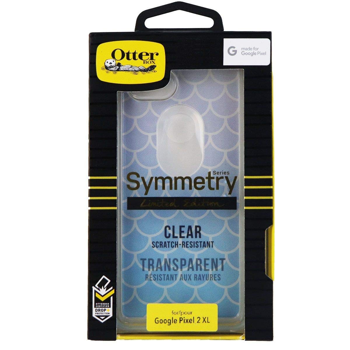 OtterBox Symmetry Series Hybrid Case for Google Pixel 2 XL - Clear/Blue Scales