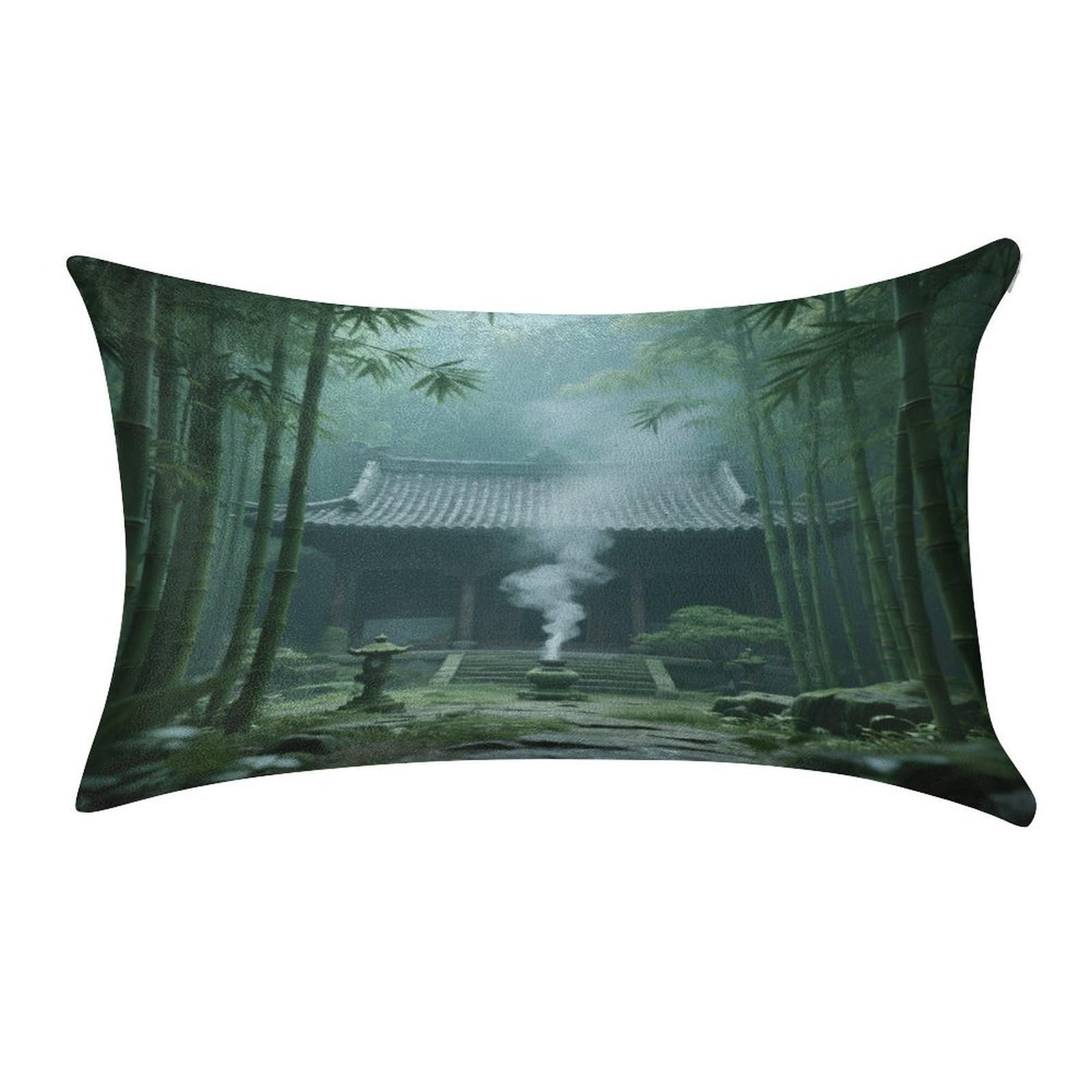Fekiloot Style Mysterious Temple In Bamboo Forest Pillow Covers Home Decor Pillow Cases