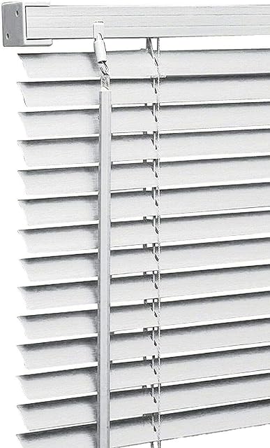 My Home Store PVC window Venetian Blind Blinds Easy Fit Trimmable Fittings Window Treatment Shutter Twist Open Close (White-PVC, 90cm wide (35.4") x 150cm Drop)