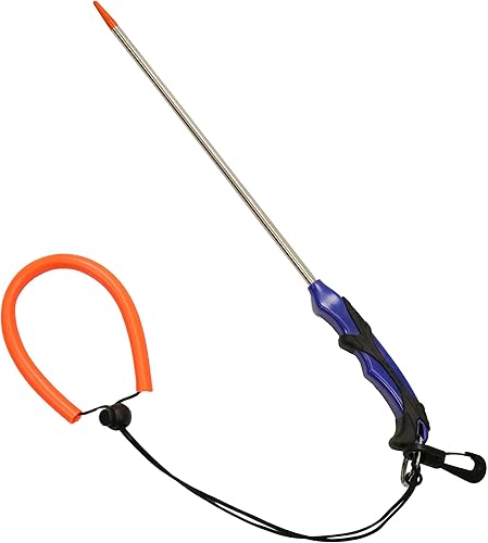 Scuba Choice Palo de cosquillas de langosta  Herramienta de buceo de acero inoxidable con agarre moldeado, gancho giratorio y cordón  Perfecto para