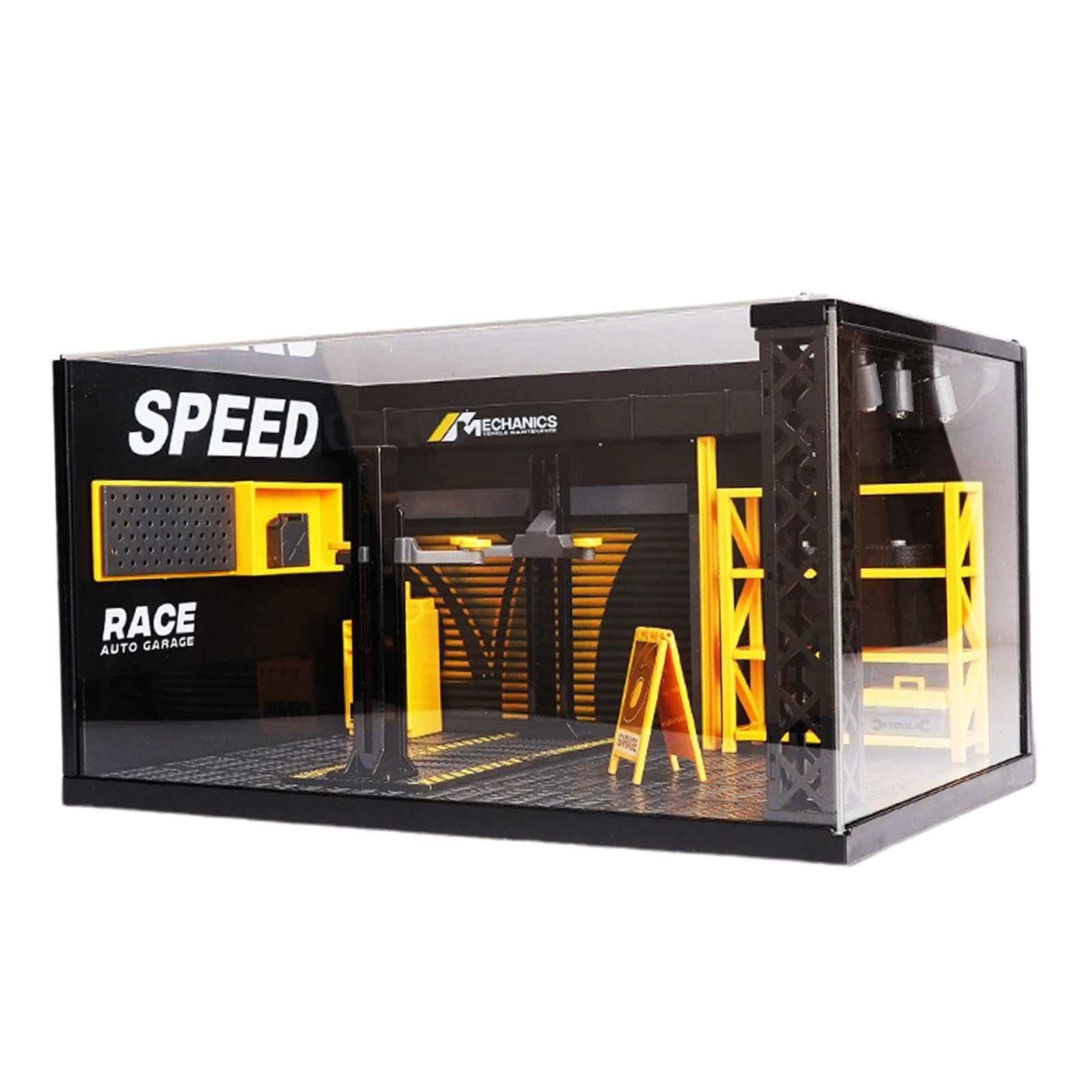 Amazon.co.jp: 1:24 車ガレージジオラマモデル DIY おもちゃシーン