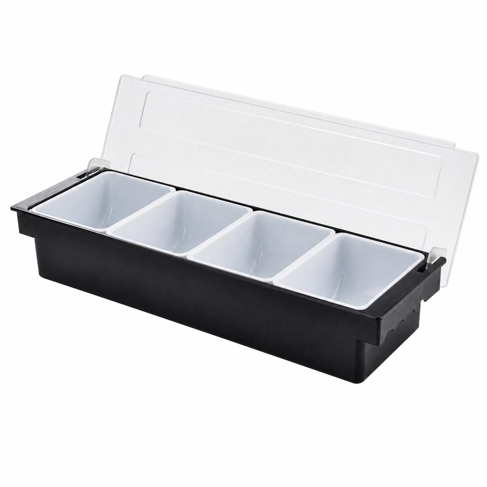 kowaku Frutta con Scomparti Removibili Salvaspazio Contenitore per Snack con Manici Laterali per Bar, Ristorante, Catering, 4 Scomparti
