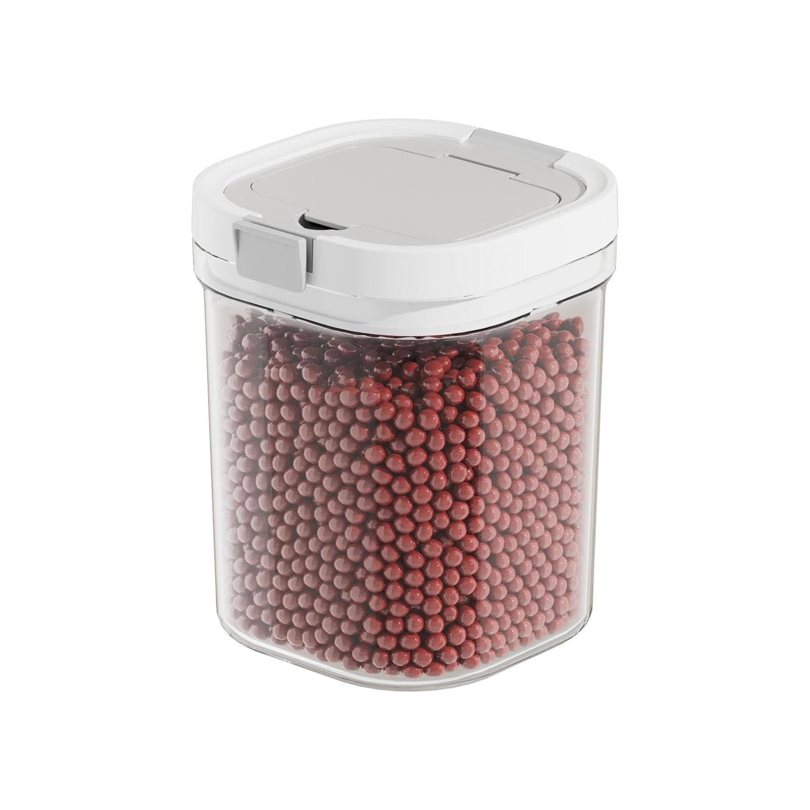 Xinsheinelry Clear Airtights Dry Food Storage Canister Featuring Attached Measuring Spoon for Convenience Clear Store Organizers