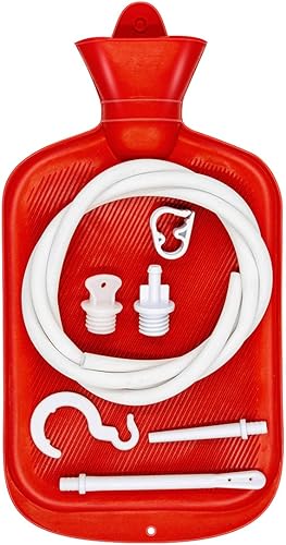 Home Kit de bolsa de enema con manguera, puntas de enema y abrazadera de flujo de agua controlable, bolsa de enema de 2 cuartos para enemas de