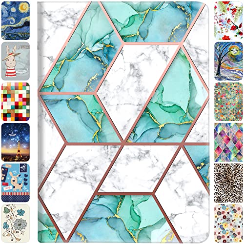 Image of DuraSafe Cases for iPad PRO 11 3rd 2nd Gen [ PRO 11 3 2 ] A2377 A2459 A2301 MHQR3HN /A MHQT3HN /A MHQU3HN /A MHQV3HN /A MY232HN /A Ultra Slim Printed Smart PU Leather Flip Folio Book Cover - Green Marble