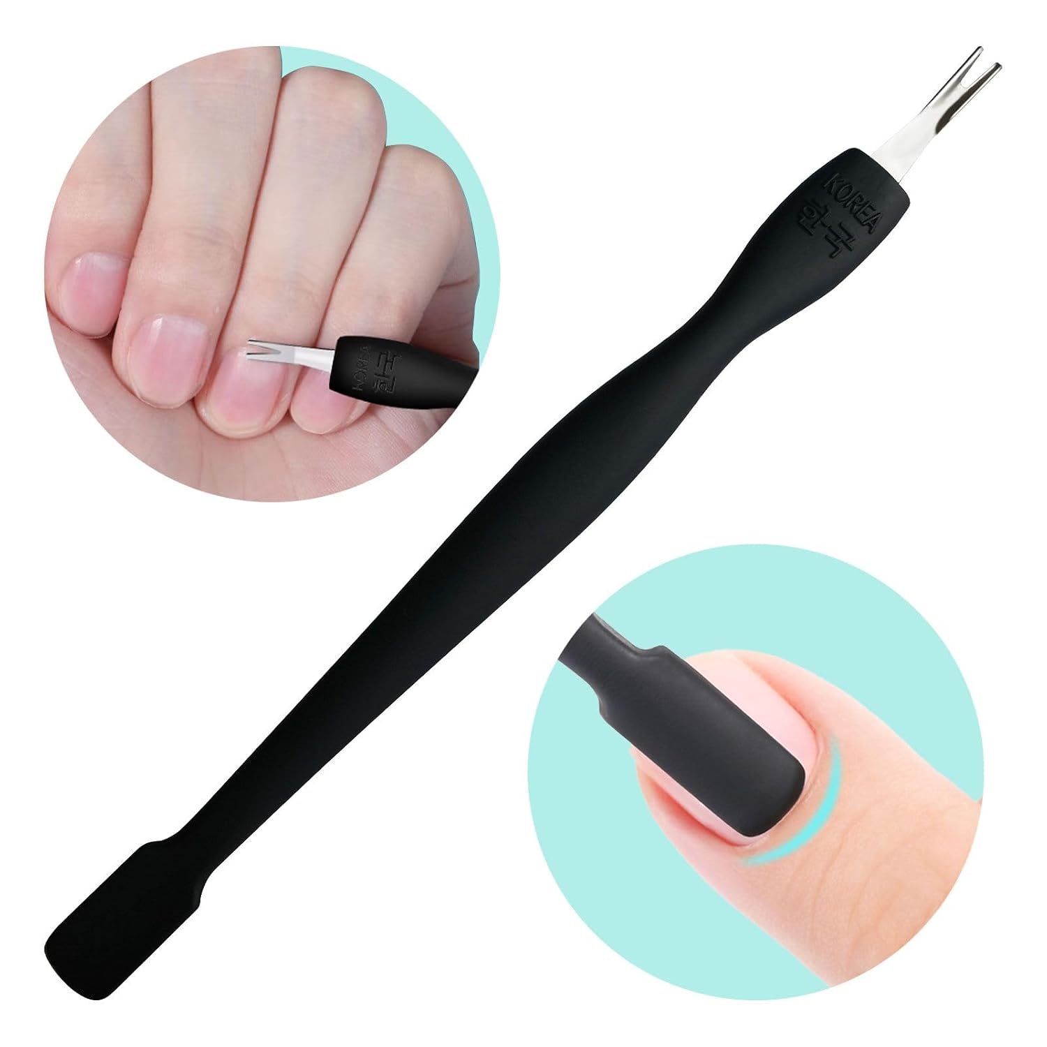 Cuticle Pusher with Fork, 2Pcs Dual End Nail Care Tools Kit image 5