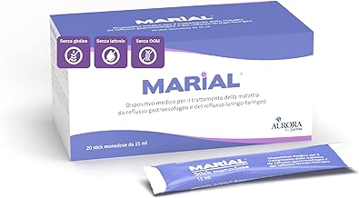 Aurora Biofarma Marial Stick - Antiacido per Reflusso Gastroesofageo e Laringofaringeo - Per Adulti e Bambini - 20 Stick Orali Monodose, Senza Glutine e Lattosio