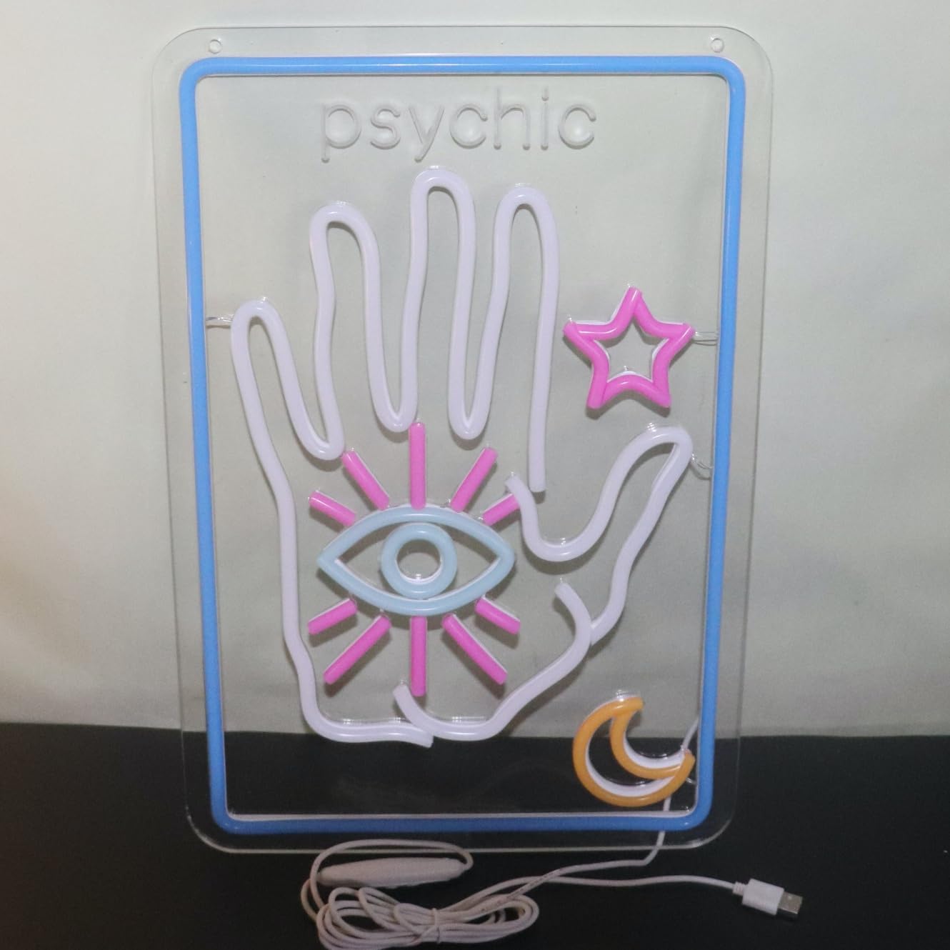 Psychic Tarot Card Neon Sign, Moon Star Decorations Light Up Signs,Fortune Teller Sign,Psychic Reader, Tarot Card Led Sign - Image 9