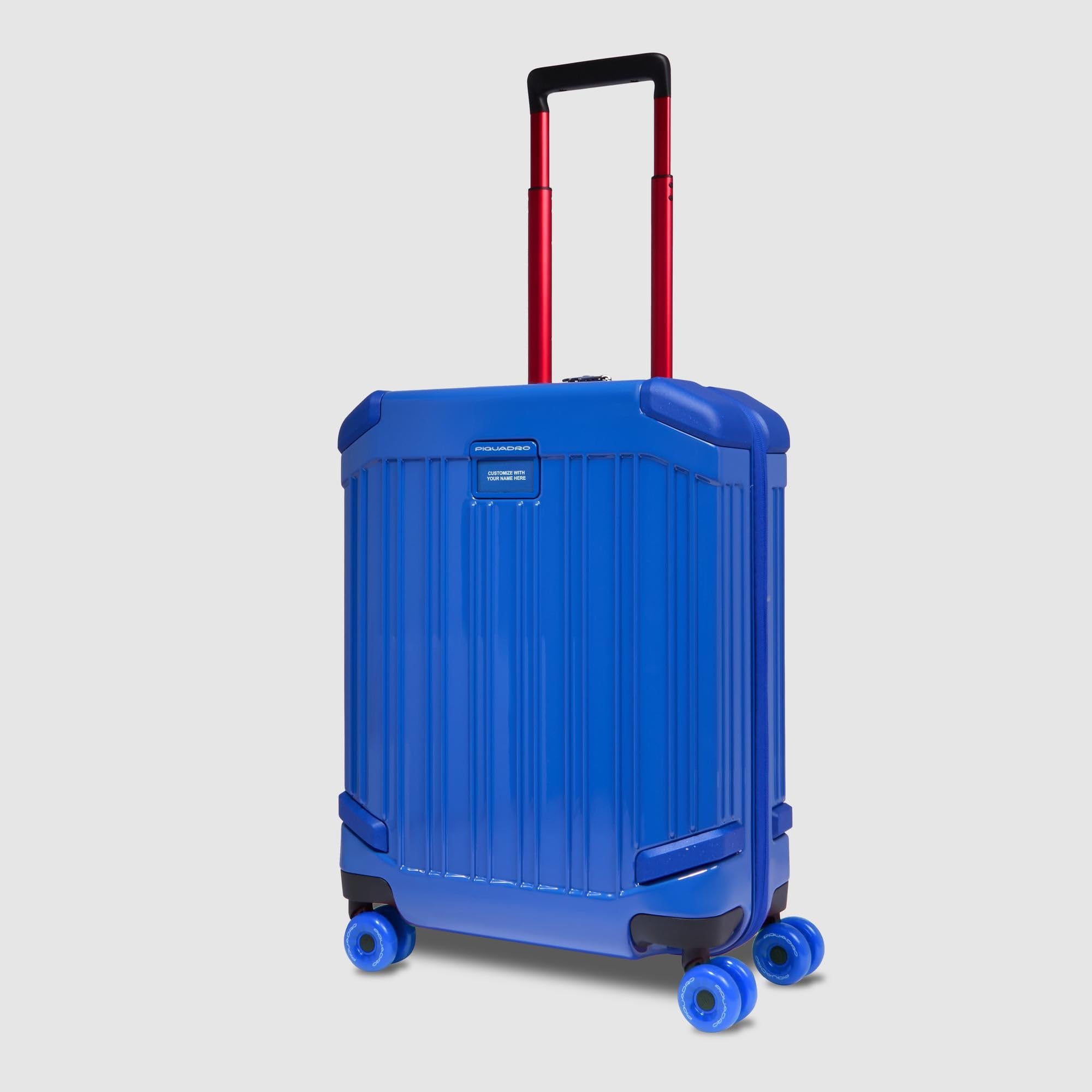 Piquadro – Schlanker 4-Rad-Kabinenwagen – Hochwertiges Polycarbonat – Weiß – Herren
