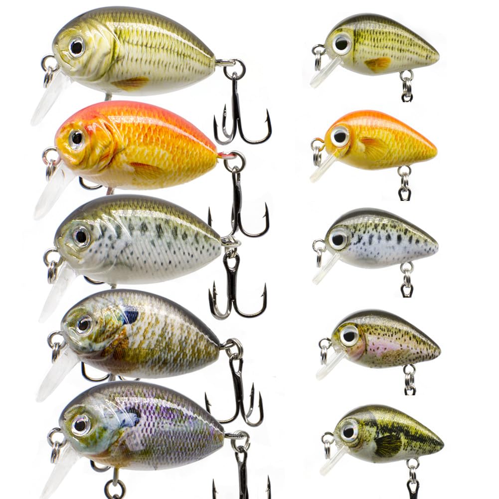 Crankbaits Set Lure Fishing Hard Baits Swimbaits Boat Ocean Topwater Lures Kit Fishing Tackle Minnow Vib Set for Trout Bass Perch Fishing Lures with Box