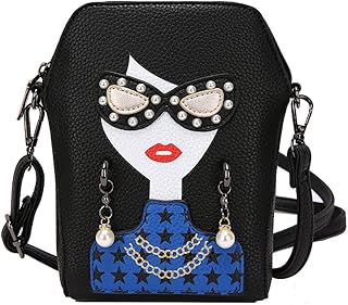 2022 New Spring Crossbody Purse Bag for Teen Girlsâ€™s Gift, Fashion Women in Blue Clothes Trendy PU Shoulder Bag/Small Size Handbag/Wallet Bag, Cell Phone Purse with Card Slot (Black)