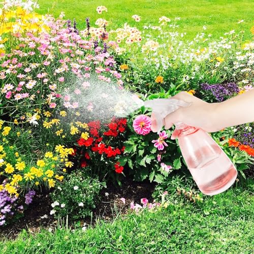 Newpop 3 Stk Zerstäuber Sprühflasche 500 ml, Nachfüllbar Sprühflaschen Leer, Transparent Spray Bottle, Kunststoff Sprüher Pflanzen, Professional Wassersprühflasche für Blumen, Haare, Reinigung