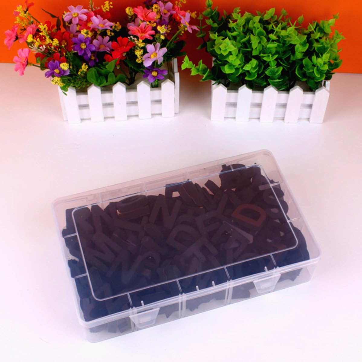 124 Piezas Letras Magnéticas Negras de Eva para Nevera con Caja, Imanes Educativos, Herramienta de Aprendizaje Temprano y Decoración Práctica para Refrigerador