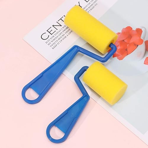 Miniatura 5 de Rodillo de espuma para pintura, 4 piezas, esponja pintada de arte para niños, rodillos de espuma de espuma de pintura para niños educativa temprana,