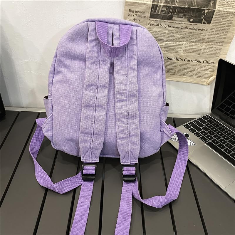 Image of MaxxCloud Vintage Denim Laptop Backpack Casual Canvas Daypack Handbag Purse Lightweight Rucksack Shoulder Bag