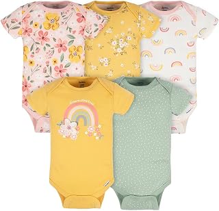 Unisex Baby 5-Pack Short Sleeve Variety Onesies Bodysuits