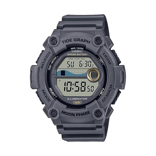 Casio WS1300H Series | Digital Watch | 100 Meter Water Resistance | LED Backlight | 1/100 SEC Stopwatch | Tide Graph | Coundtown Timer | LED Light | Multi Function Alarms | 10 Year Battery