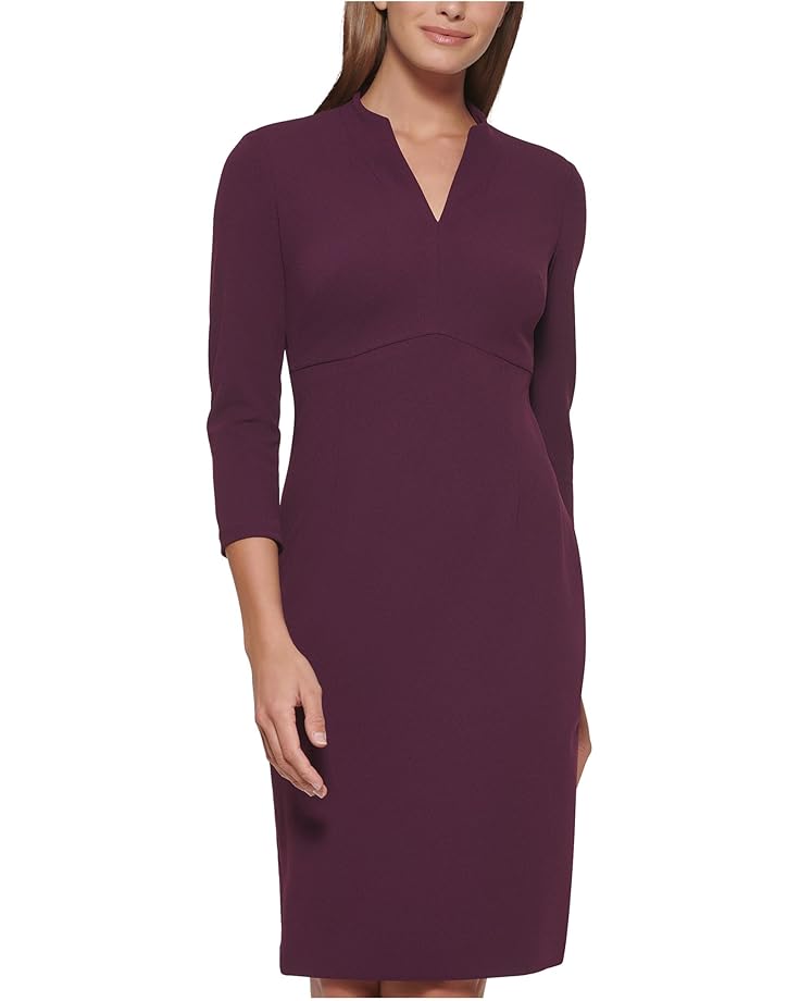 Calvin Klein 3/4 Sleeve V-Neck Sheath - Main View