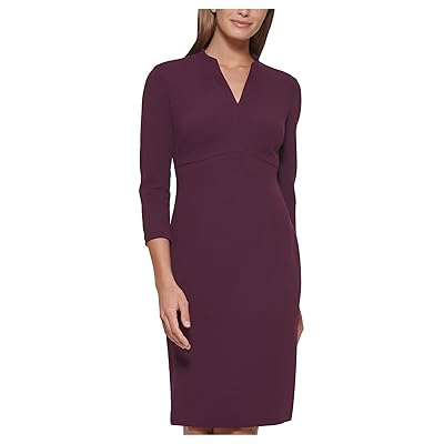 Calvin Klein 3/4 Sleeve V Neck Sheath Women