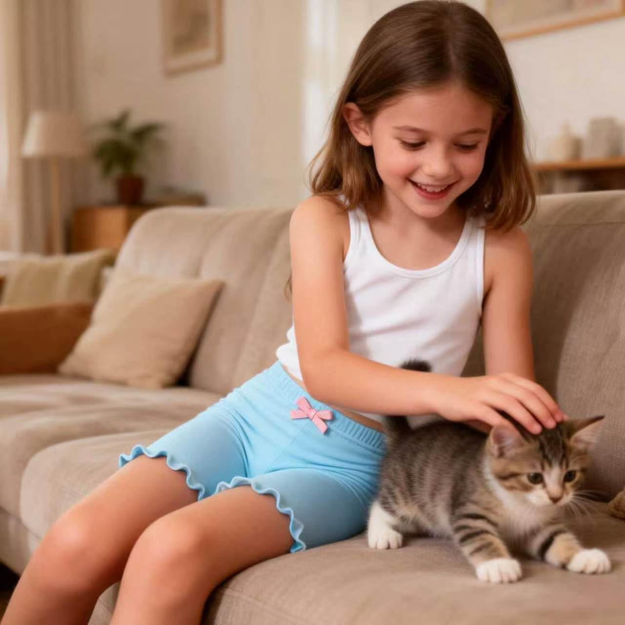 Chicduo Confezione da 8 pantaloncini da bici per ragazze Cartwheel Pantaloncini traspiranti da danza sotto il vestito pantaloncini per bambini