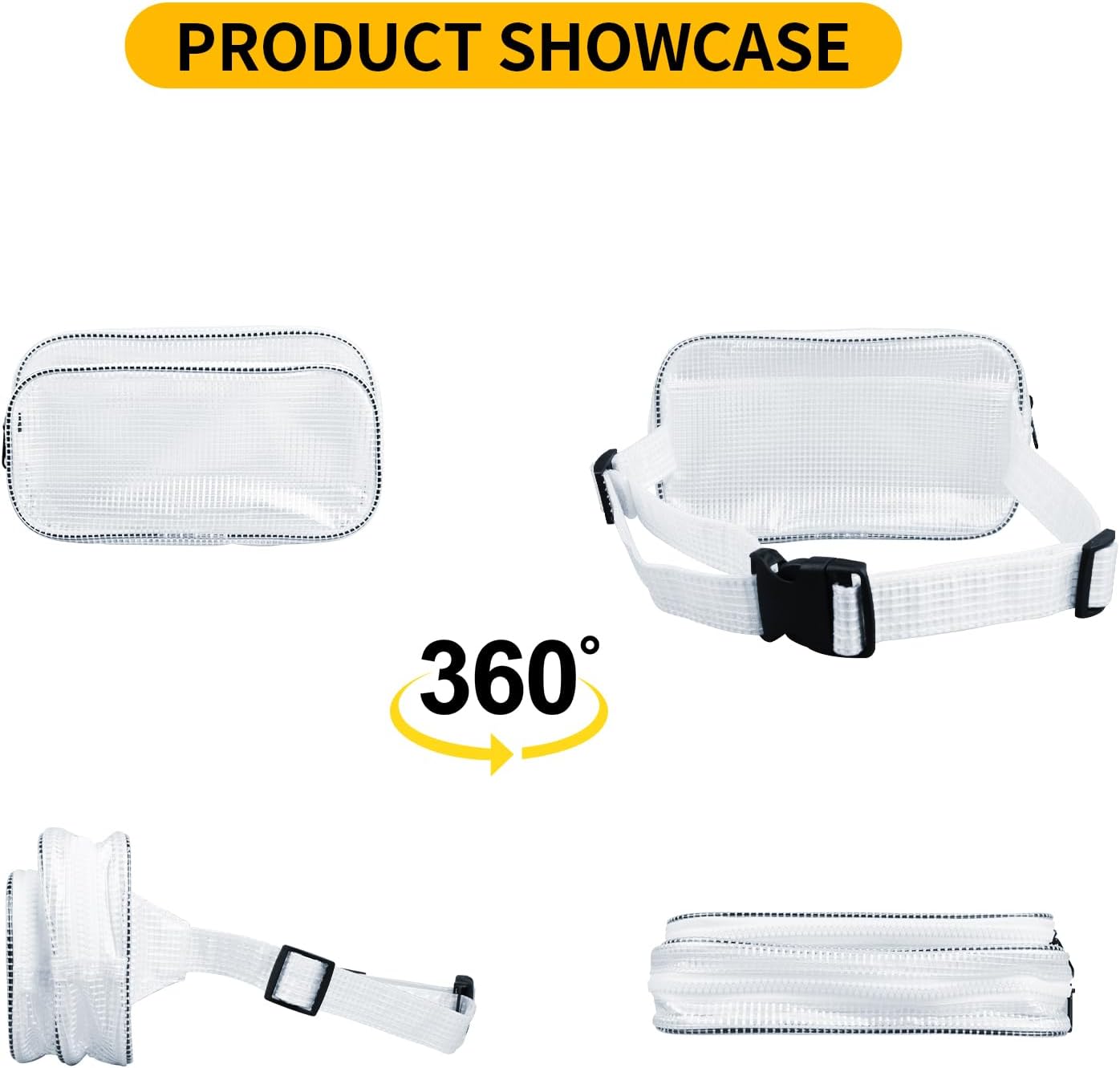 10.6 Inch Fanny Pack Tool Bag -Transparent & Anti-static Cleanroom Waist Pack Belt Bag for Work and Travel