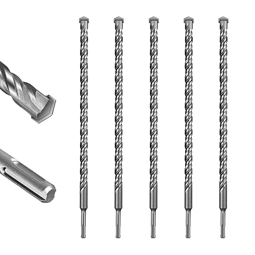 Miniatura 8 de SALI Brocas de martillo rotativo 9/16 x 12 pulgadas, 5 brocas de martillo rotatorio, herramienta de agujero de mampostería para hormigón, piedra,