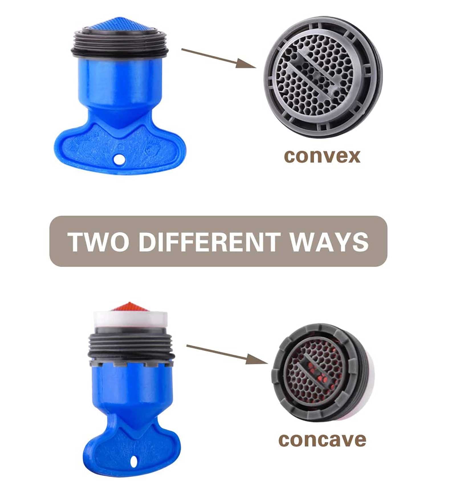 Wasserhahn-Belüfter Düse + Schlüssel Set – Wassersparend, Für 16mm-24mm Gewinde