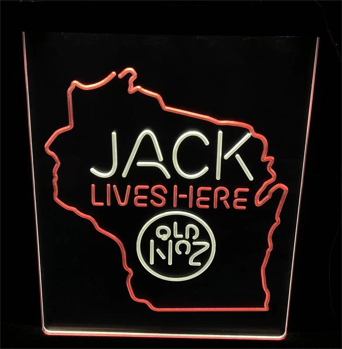 Neon Signs Yard Signs Business & Store Signs Jack Lives Here Wisconsin Led Lamp Neon Like Signs For Wall Decor