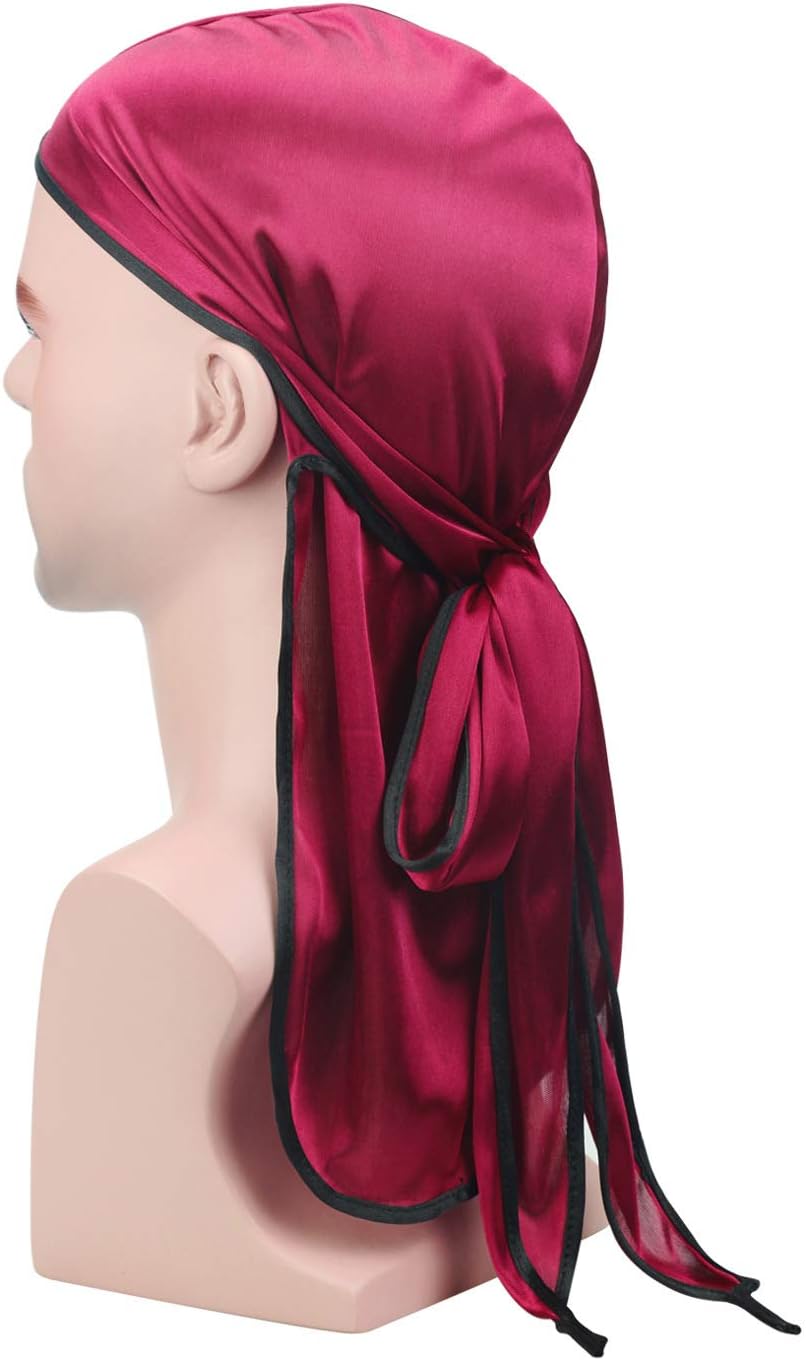 3 Pcs Silky Durags for Men Waves Headwraps Satin Doo Durag Award 1 Wave Caps