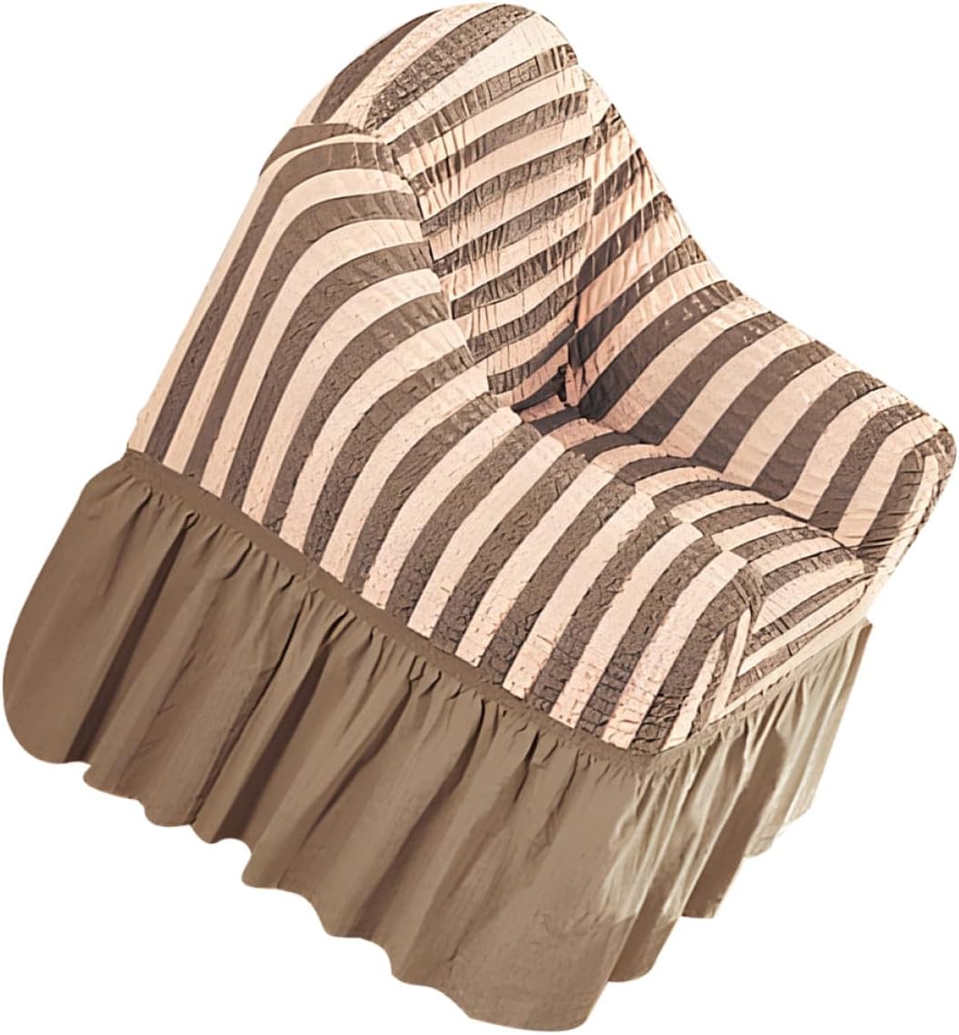 BESTYASH Stretch Recliner Chair Slipcover Polyester Fabric Sofa Cover with Skirt Elastic Protector for Large Recliner Chairs in Khaki Color, Sturdy Seat Cover for Living Room Furniture