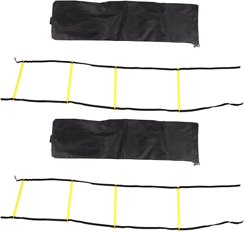 TYTOGE Escaleras de agilidad para entrenamiento de velocidad 2 unidades 4 escaleras escaleras de entrenamiento de velocidad con bolsa de transporte