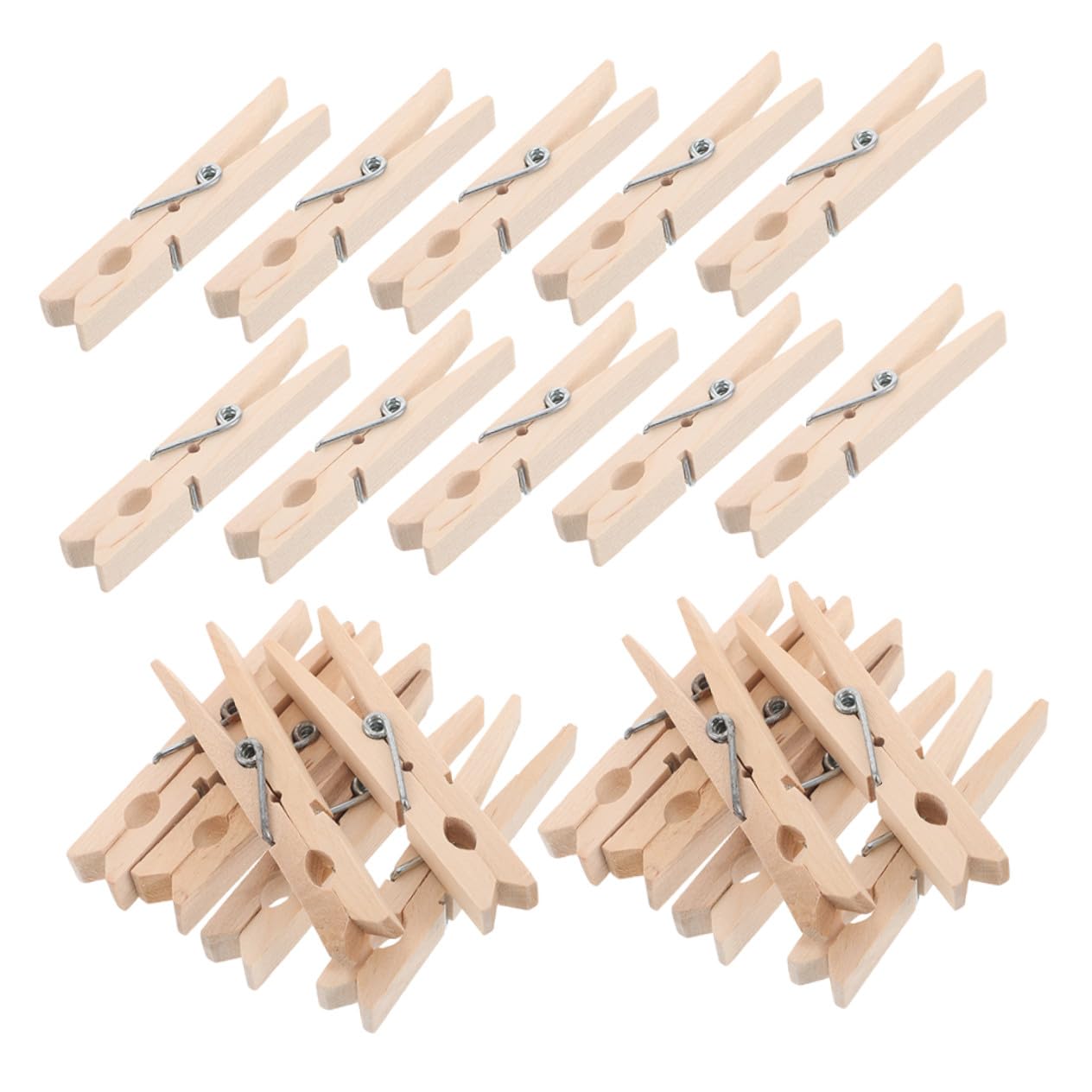 Hohopeti 150pezzi Mollette in Legno Naturale per Asciugatura Antivento, Mini Clip per Biancheria Multifunzionali, Asciugabiancheria Stabile e Pratico