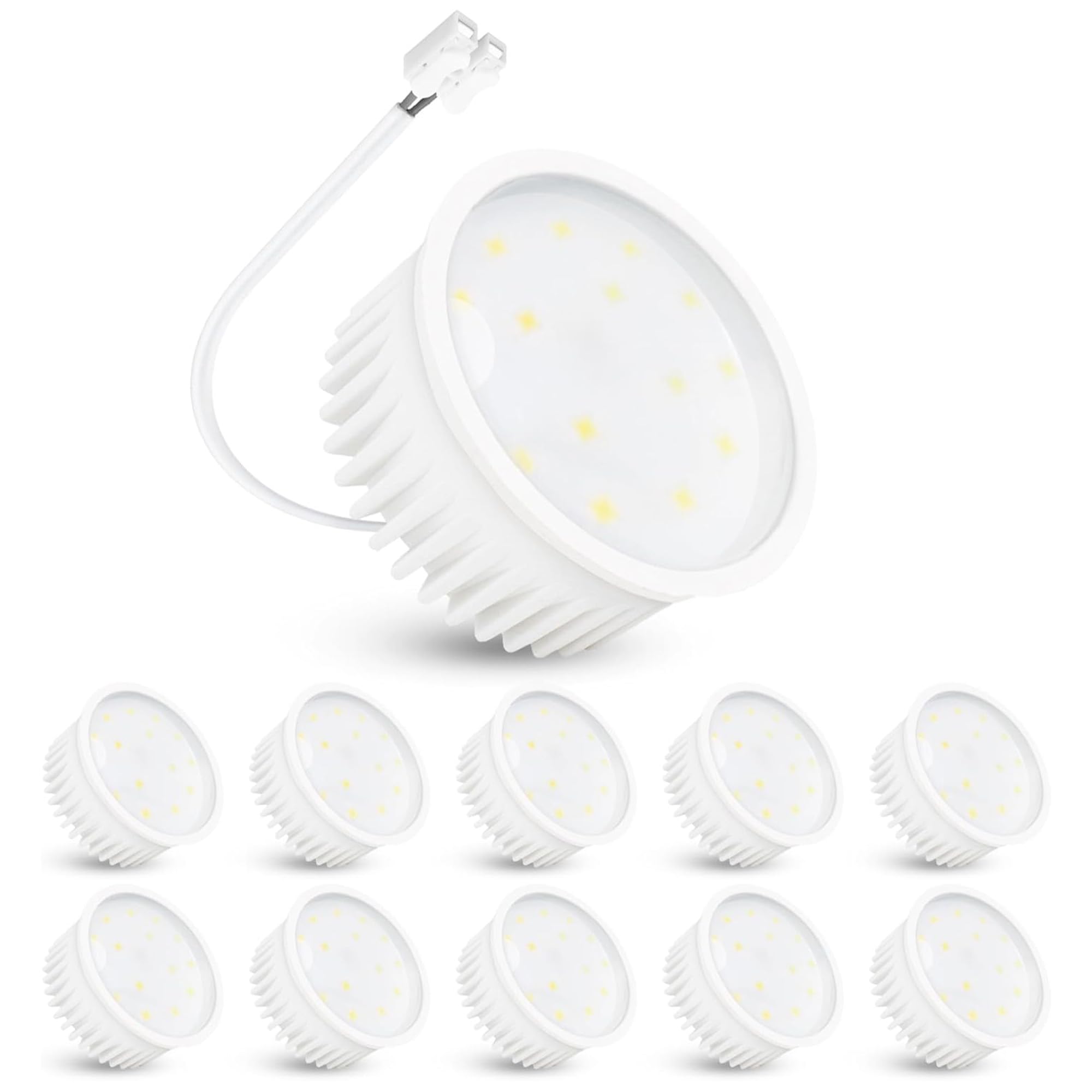 SSC-LUXon fourSTEP - lot de 10 modules LED plats 4W blanc chaud dimmables | Se remplace en un geste, sans outil ni application, pour un confort lumineux immédiat et des économies d'énergie durables.