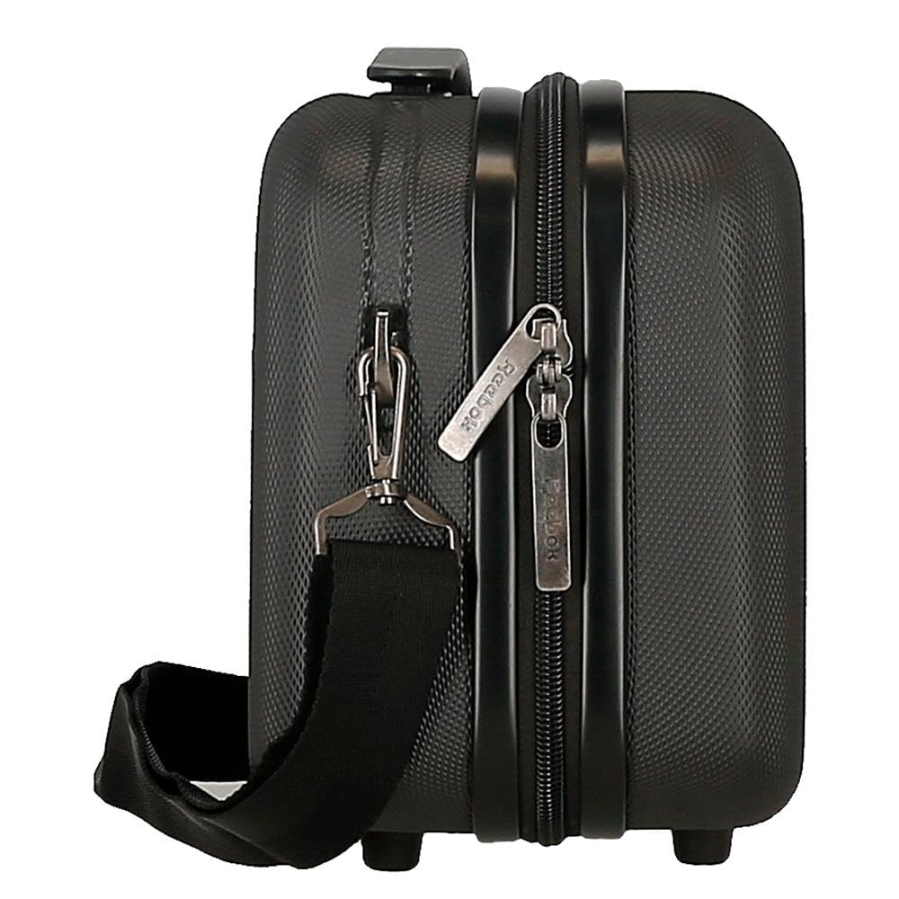 Reebok Franklin Trousse de Toilette Adaptable, fabriquée en ABS, 29 cm x 21 cm x 15 cm, poignées de Fermeture éclair avec Trous pour Cadenas, Noir, Trousse de Toilette