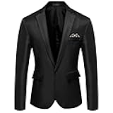 Men's Casual Suit Jacket Slim Fit One Button Notched Lapel Business Daily Lightweight Blazer Jacket