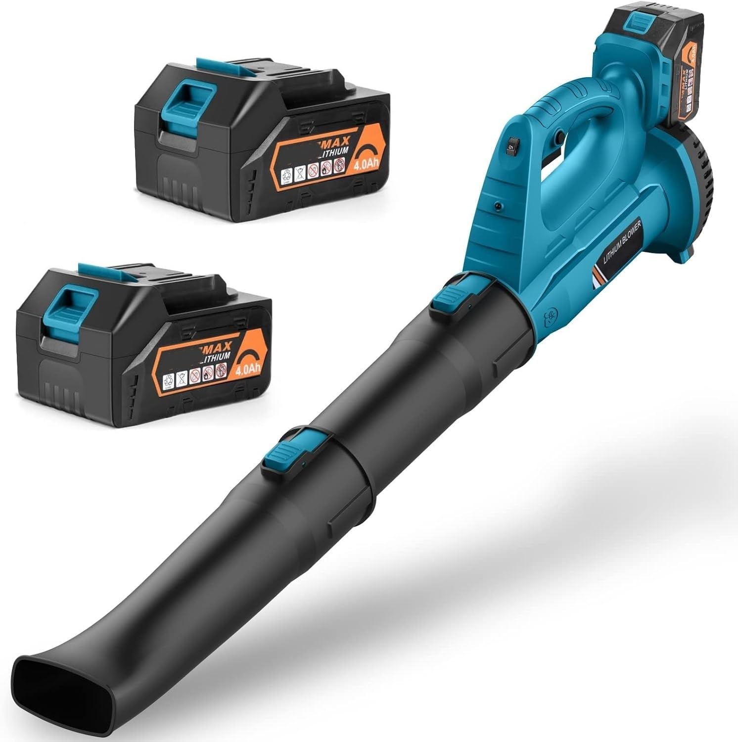 Cordless Leaf Blower with 2 Powerfull Batteries & Charger Electric Blower for Lawn Care, Battery Powered Leaf Blower Cordless Lightweight for Snow Blowing
