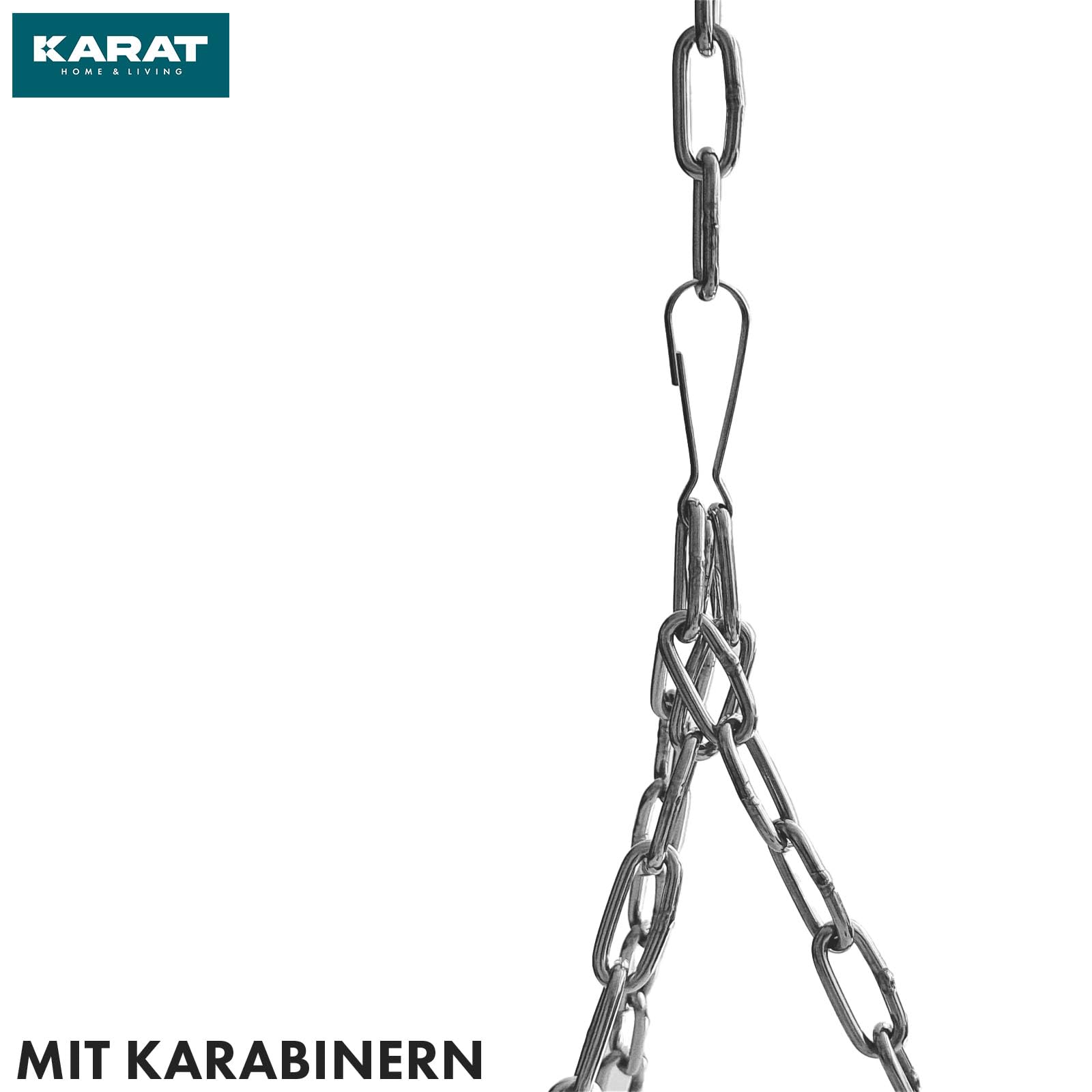 KARAT Grillrost Ø 60 cm mit Kette für Schwenkgrill, Dreibein Grill Rost, BBQ, rostfrei für Holzkohlegrill, 14mm Stababstand