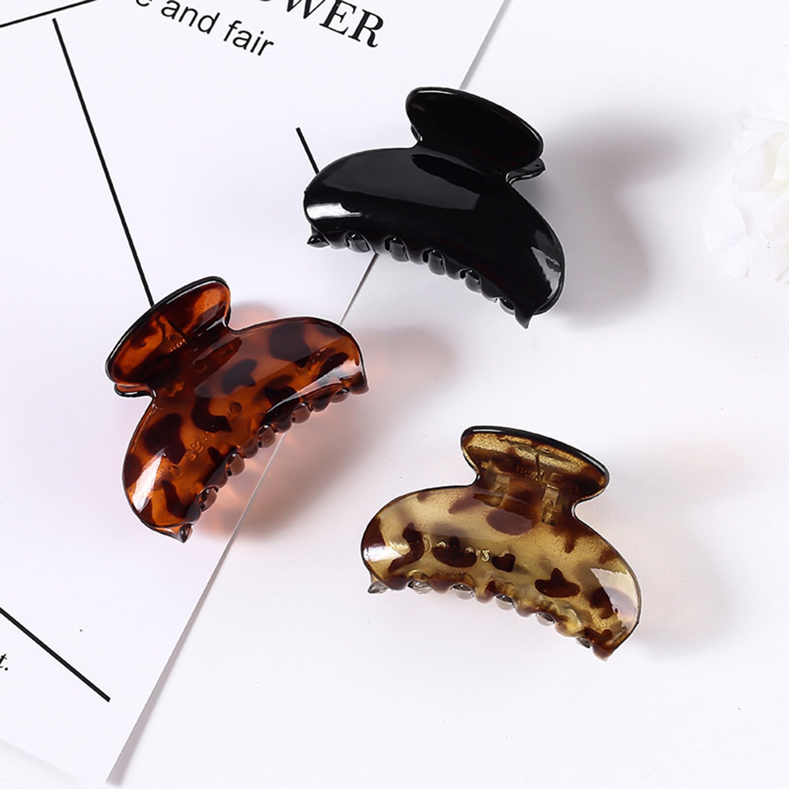 Ling & Bai 3Pcs Hair Claw Clips Medium Jaw Clip Nonslip Hair Accessories for Women and Girls (Black, Light Brown, Deep Brown) - Image 2