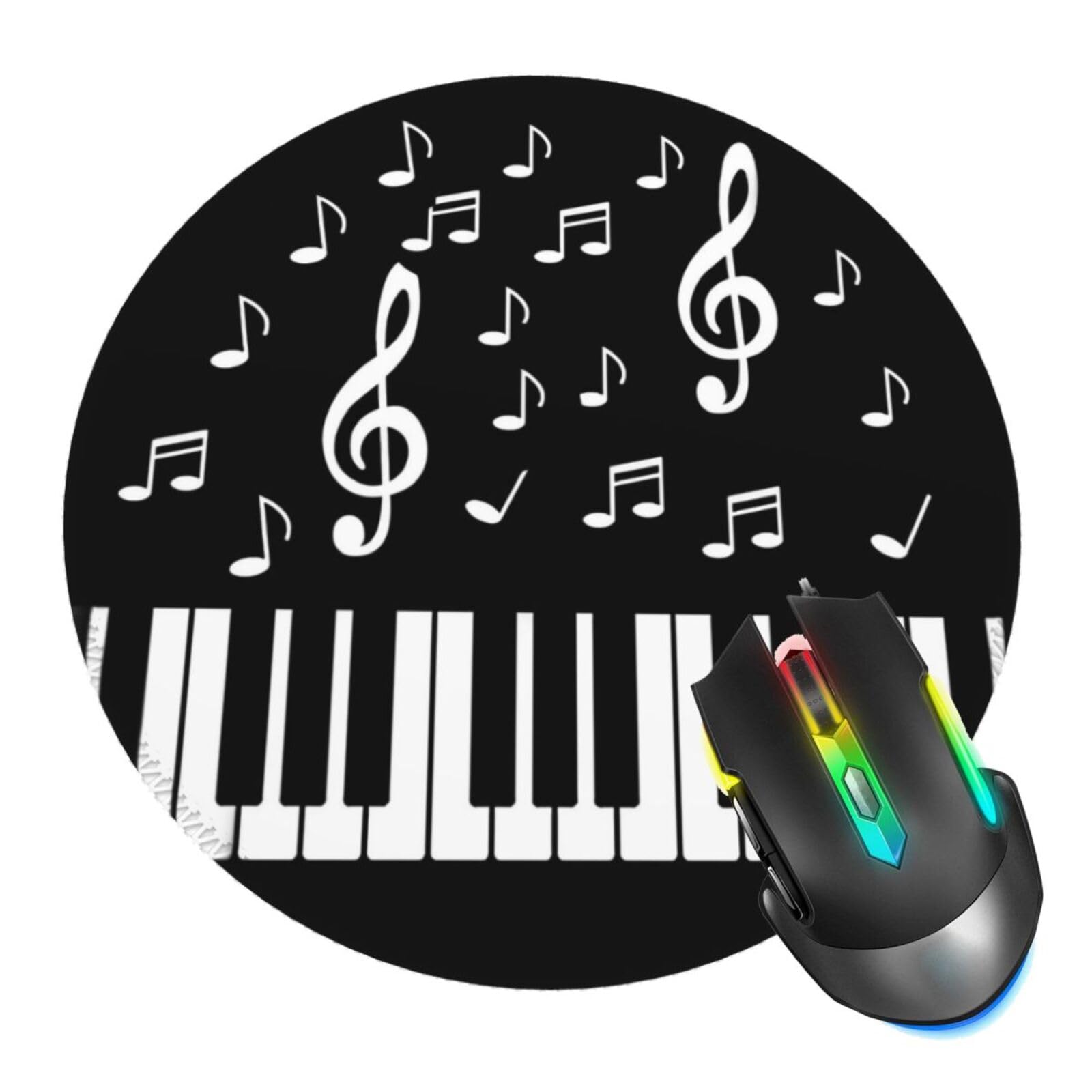 Piano Keyboard Music Mouse Pad, Musical Note Mouse Pads for Desk, Stitched Edge Mousepad with Non-Slip Rubber Base, Gaming Mouse Mat for Computer Laptop Home Office