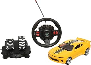 سيارة مقاس 1:16 بدواسات وتووري كنترول تتحرك الى الأمام والخلف واليمين وتتوقف وتصدر صوت وقابلة لإعادة الشحن - لون أحمر