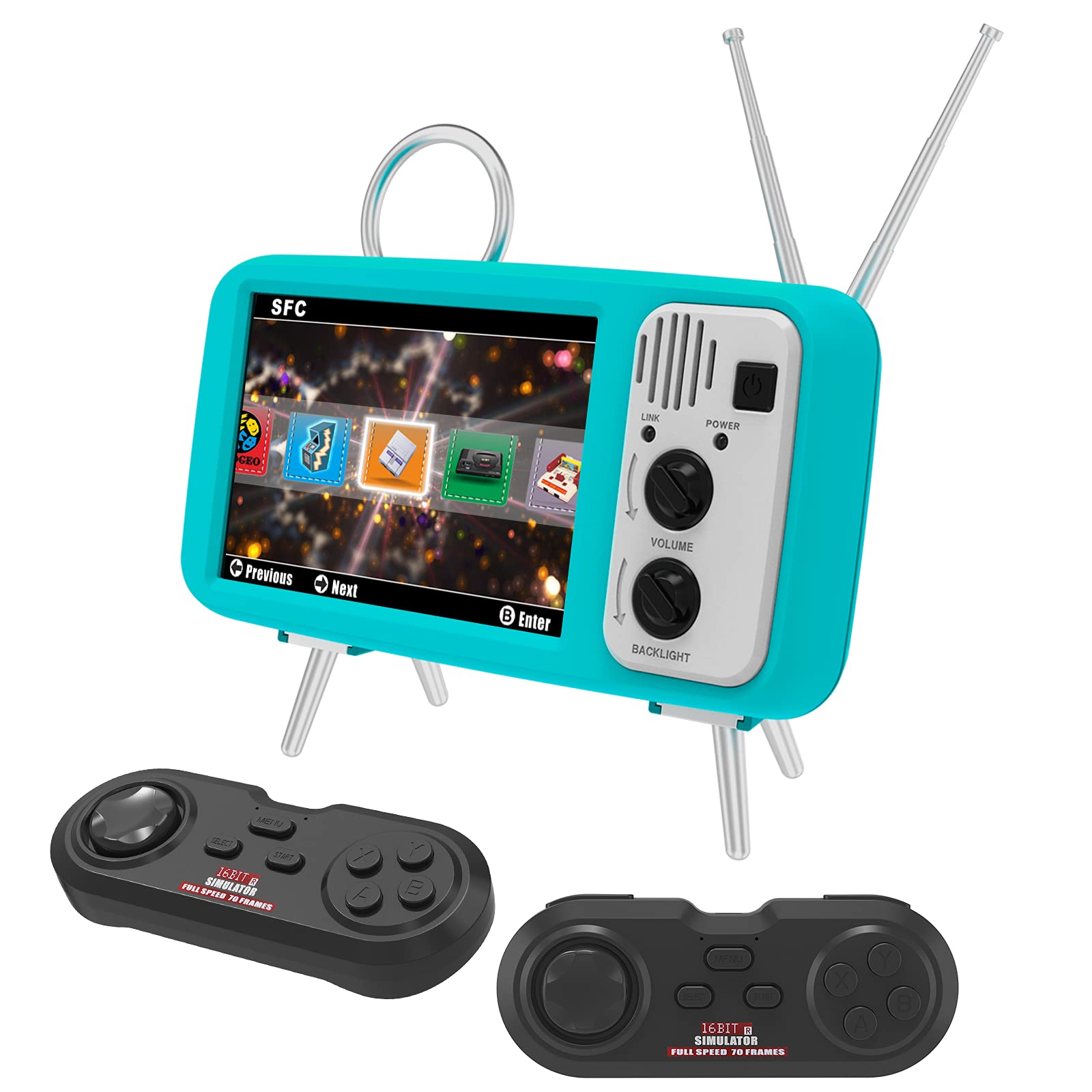 E-MODS GAMING Retro Handheld Games Console with 5000 Games 4” LCD TV Video Games Player - 10 Emulato