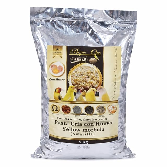 Foto 2 de 2 de PILESAN Pasta de Cría Amarilla Mórbida con Huevo para Canarios, con Tres Semillas, Almendras y Miel, 5 kg