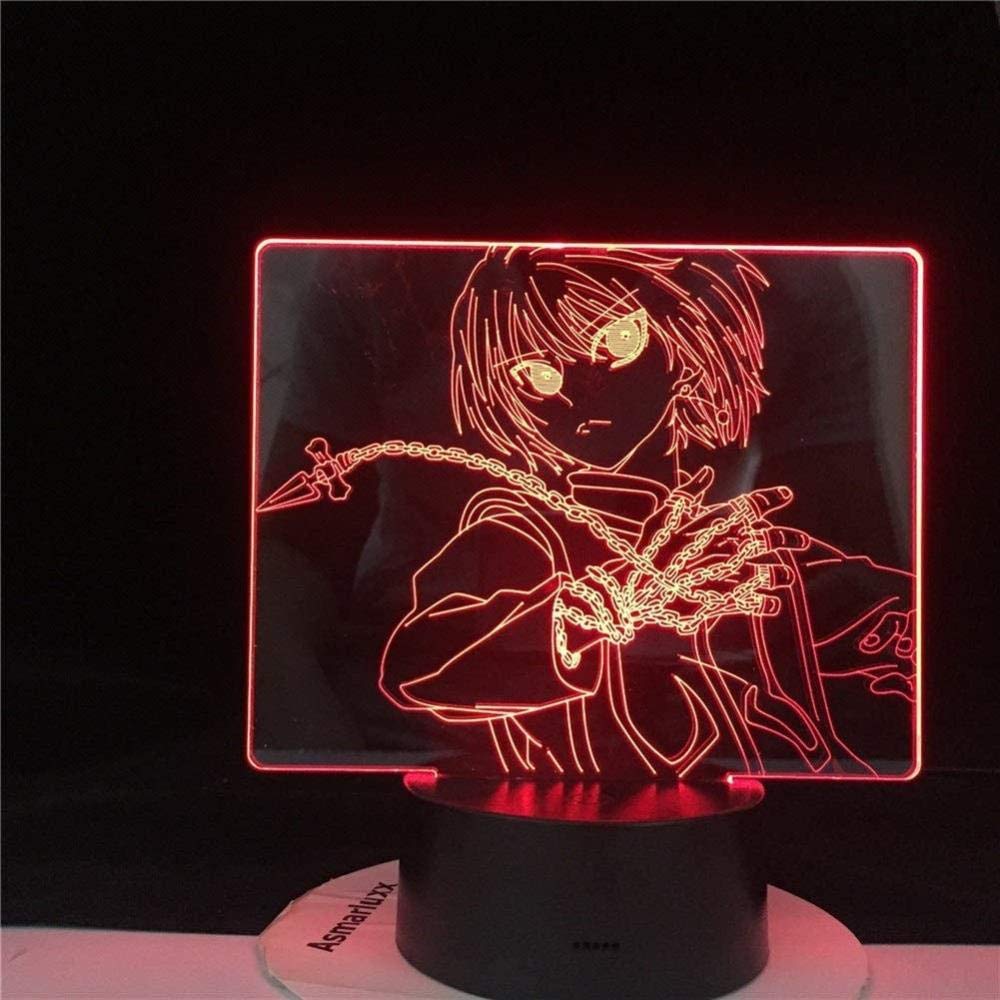 GEZHFGEZHF 3D Anime Led Night Lights KURAPIKA Chains LED Anime LAMP Hunter X for Kids Bedroom Decoration Best Birthday Gift Child Bedside Lamp -16 Color with Remote