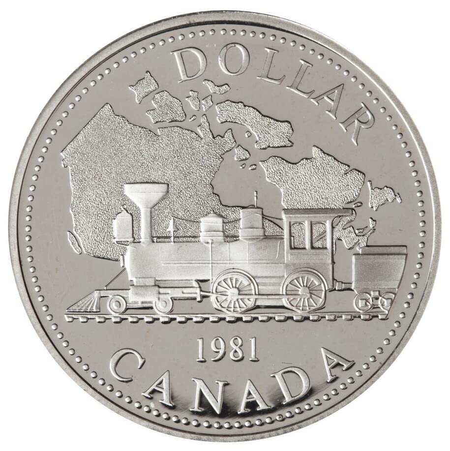 1981 Proof Set with 7 Coins: Trans-Canada Railway Centennial