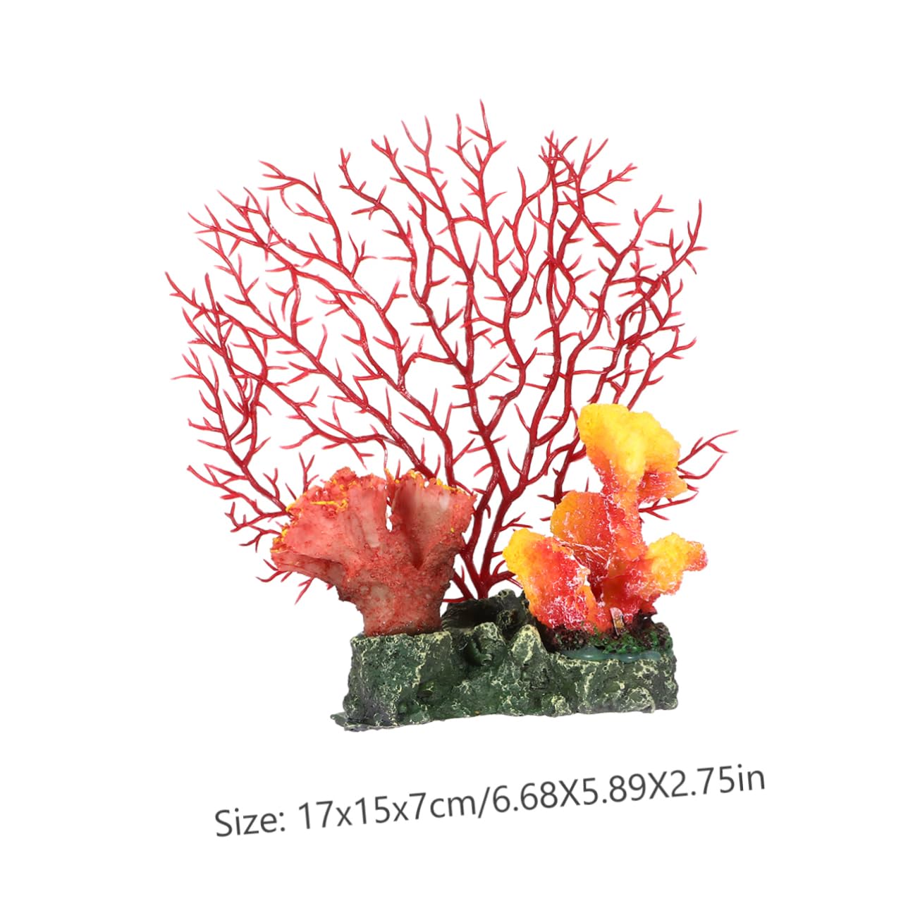 BCOATH Beautiful Coral Branch Ornament for Fish Tank Lifelike Resin Coral Decoration for Aquarium Landscape Stable Base Safe for Fish Easy to Clean