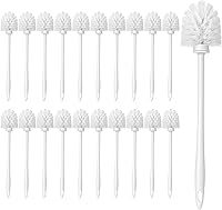 Kegeeei 20 Pack Heavy Duty Toilet Bowl Brushes, 14.2 Inch Commercial Plastic Scrubbers - Bulk White Bathroom Cleaners